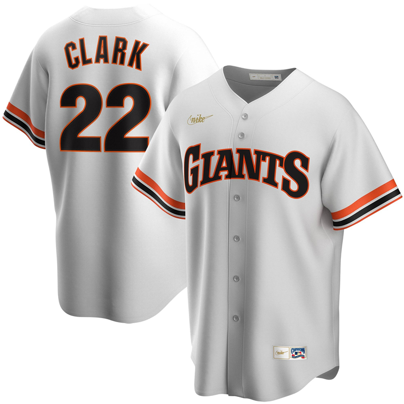 2020 MLB Men San Francisco Giants 22 Will Clark Nike White Home Cooperstown Collection Player Jersey 1
